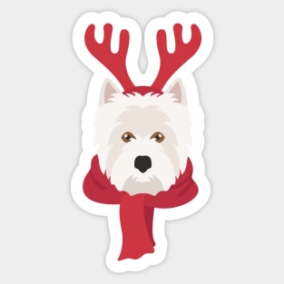 West Highland Christmas Dog Sticker